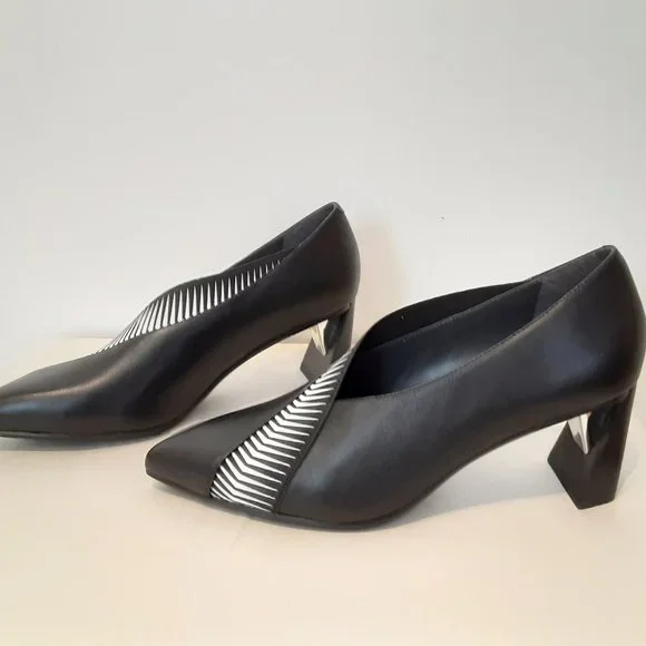 NIB UN UNITED NUDE ZINK PEEK PUMP MID HEEL IN BLACK - Picture 6 of 8